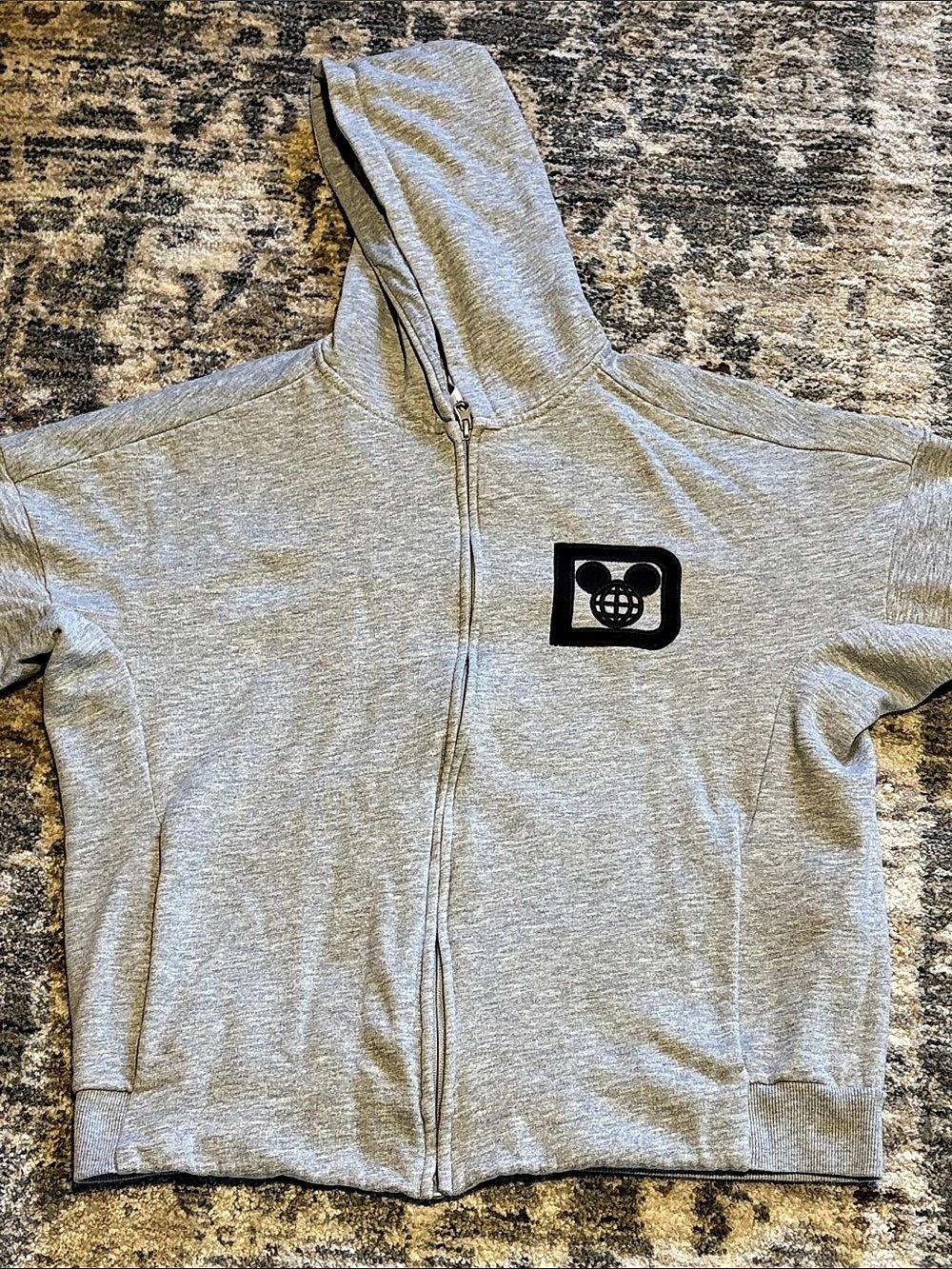 Disney Walt Disney World Authentic Original Zip-Up Hoodie Gray & Black (unisex)